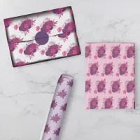 Hot Pink & Purple Bright Floral Wedding Wrapping Paper Sheets