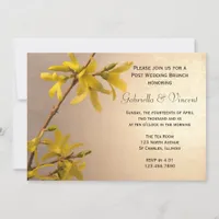Yellow Spring Forsythia Post Wedding Brunch Invitation