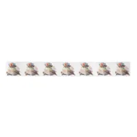 Adorable Watercolor Bird in a Hat Wrapping Paper Satin Ribbon