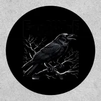 Crow, F-Caw-F Funny Bird Minimal Clean Patch
