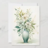 Beauftiful Flowers in a Vase Hello Flat Card