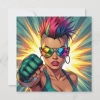 LGBTQ+ Lady in Mohawk Blank Card