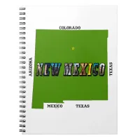 New Mexico Map Outline Photo Text Notebook