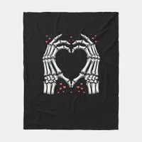 Skeleton Hand Heart Valentines Day Funny Couple Fleece Blanket