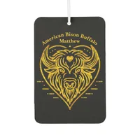 Bison Buffalo Illustration in Heart Shape Design Air Freshener