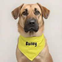 Custom Personalized Name Minimal Yellow Pet Bandana Collar