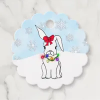 Personalized Christmas Snow Bunny Favor Tags