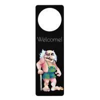 John Bauer Scandinavian Funny Looking Ogre Troll Door Hanger