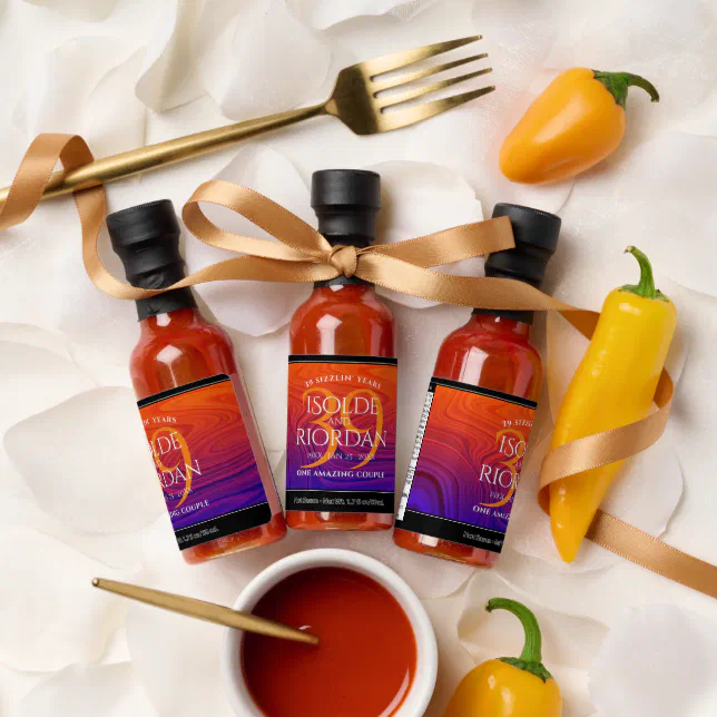 Elegant 39th Agate Wedding Anniversary Celebration Hot Sauces