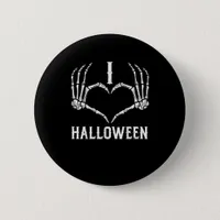 Halloween Skeleton Hands Heart Cute Women Girls Ki Button