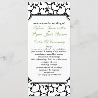 lime and black Wedding program