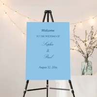 Elegant Cornflower Blue Wedding Welcome Sign