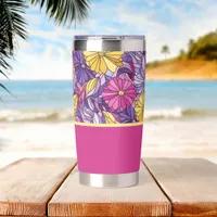 Stained Glass Abstract Purple Yellow Pink  Insulated Tumbler