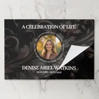 Elegant Floral Marble Memorial Remembrance Photo Paper Pad