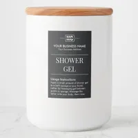 Black Custom Monogram Guest Room Shower Gel Labels