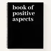 Positive Aspects Minimalist Text Black Gratitude Notebook