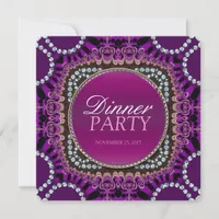 Purple Exotic Eastern Dinner Party Invitation