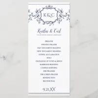 Wedding Programs - Elegant Navy Blue Vines