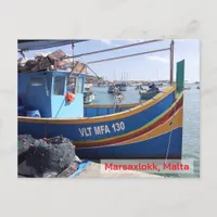 Malta Vacation Marsaxlokk Boats Postcard