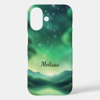  Starry Night in Soft Green Shades iPhone case