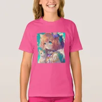 Anime Girl Holding an Adorable Kitten T-Shirt