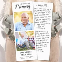 Memorial Prayer Card Custom Photo Sympathy Funeral Bookmarks