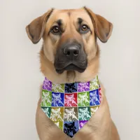 Colorful German Shepherd Dog Retro Pop Art Pet Bandana Collar