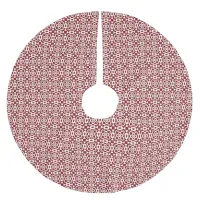 Red And White Geometric Mandala Brushed Polyester Tree Skirt