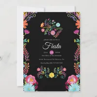 Colorful Watercolor Floral Mexican Fiesta Invitation