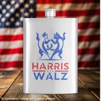 Harris Walz - Dancing Cats Classic Stainless Steel Flask