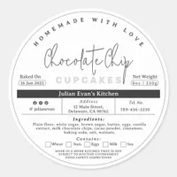 Simple Clean Homemade Cottage Food Law Label