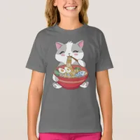 Funny Cute Cat Eating Ramen T-Shirt