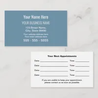 Dusty Blue Modern Professional Appointment Card