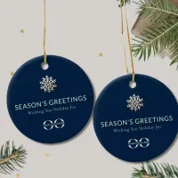 Personalized Logo Holiday Joy Snowflake Ornament