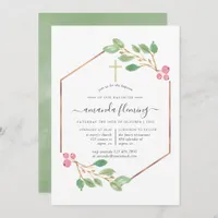 Geometric Christmas Baptism or Christening Invitation