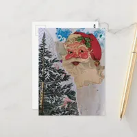 Retro Santa Collage Postcard