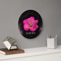 I Love You - Rose -Valentines Personalized Trendy  Large Clock