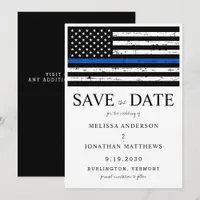 Thin Blue Line Law Enforcement Police Wedding Save The Date