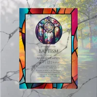 Modern Church Baptism, Dedication or Christening Acrylic Invitations