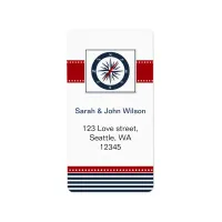 navy stripes,compass, nautical wedding labels