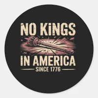 No Kings In America Since 1776 King Free Classic V Classic Round Sticker