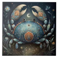 Cancer Crab Zodiac Astrology Mystical Birthday Ceramic Tile