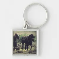 Making Hay With Horses Keychain