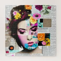 Victorian Woman Paper Collage Effect Art Jigsaw Puzzle