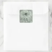 Green Tinted Daisy Wedding Thank You Favor Tag
