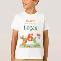 Custom Kids Guest of Honour Dinosaur Birthday T-Shirt