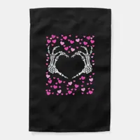 Skeleton Hand Heart Valentines Day Funny Viral Garden Flag