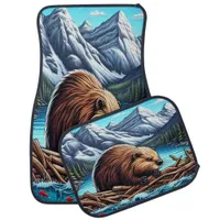 Beavers Thrive in the Embrace of Nature's Wonders Car Floor Mat