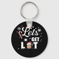 Let's Get Lit Adult Funny X-mas Christmas Essentia Keychain
