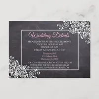Fancy Chalkboard Wedding Details Card